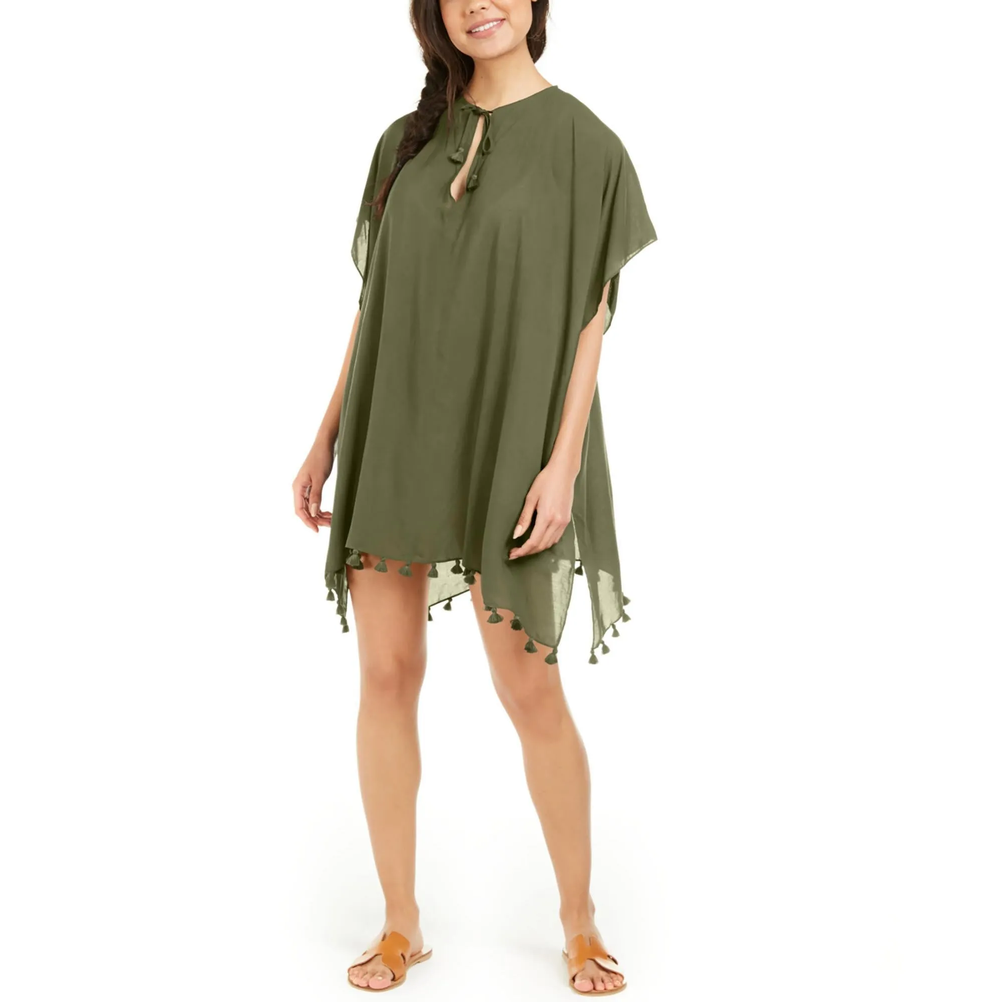 Womens Tie-Front Dress Cover-Up