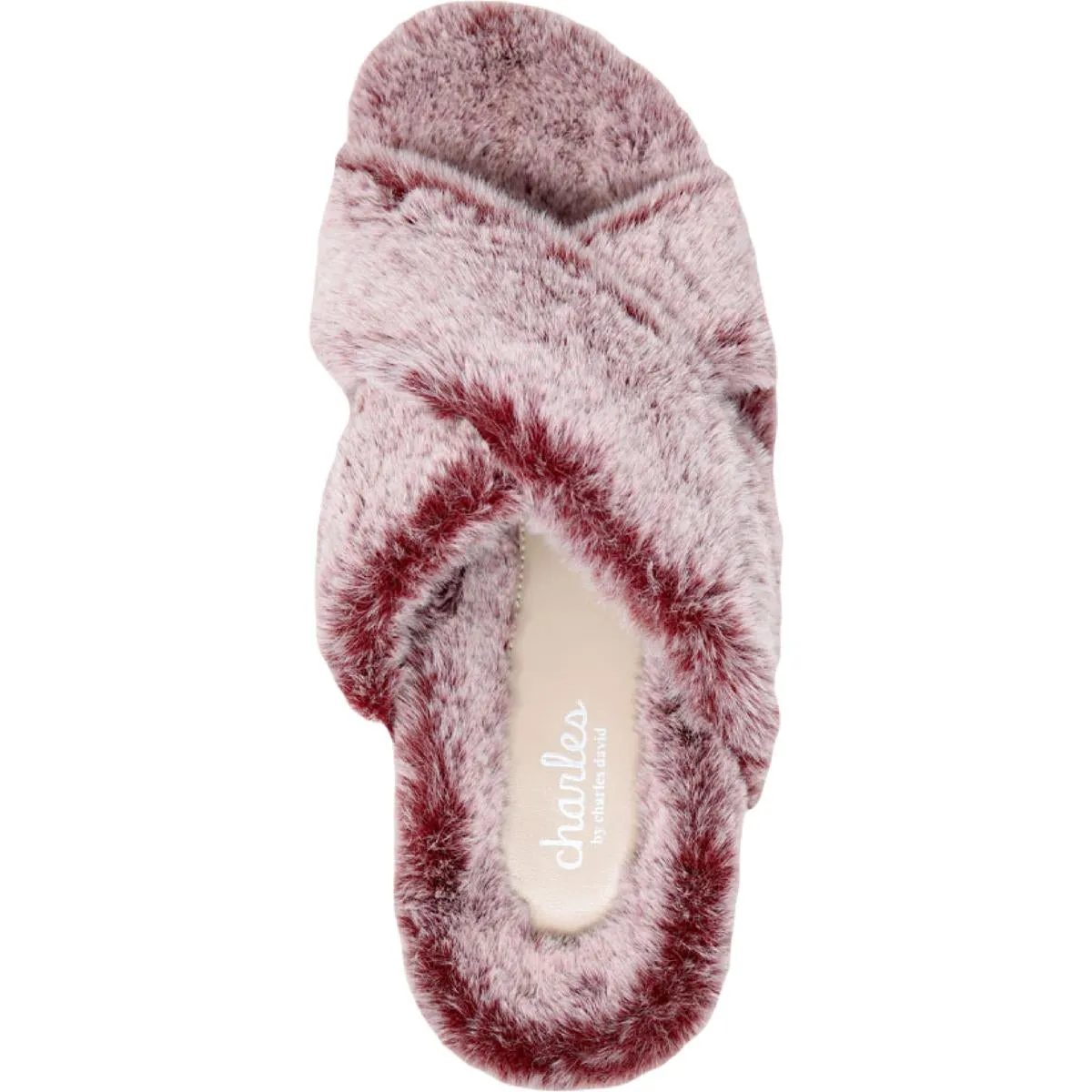 Zealous Womens Faux Fur Lugged Sole Flatform Sandals