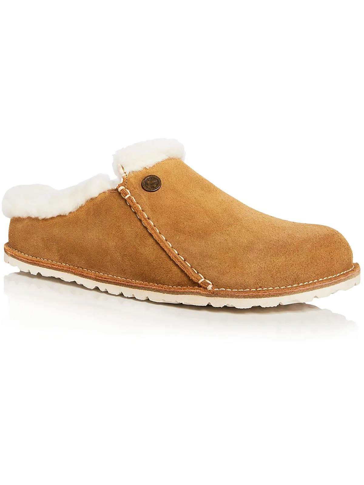 Zermatt Womens Faux Fur Leather Slide Slippers
