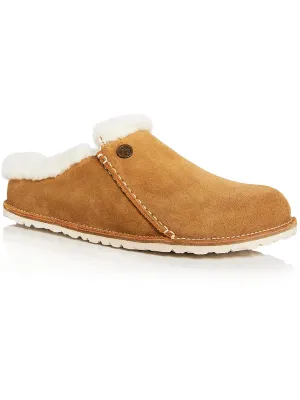 Zermatt Womens Faux Fur Leather Slide Slippers